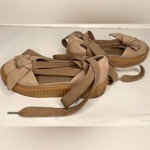 FENTY X Puma Tan Bow Creeper Leather Shoes